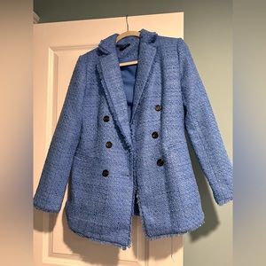 Ann Taylor Tweed Double Breasted Blazer